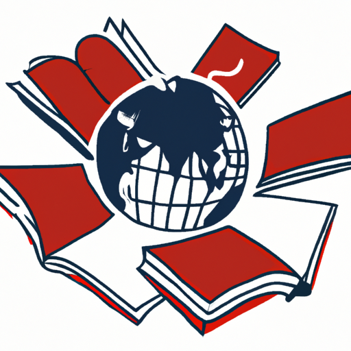 An illustration of a globe surrounded by open books symbolizing the exploration of different cultures through reading